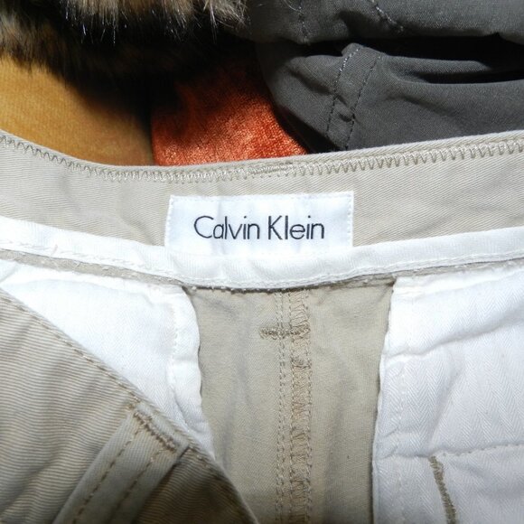 Calvin Klein Mens Lite Khaki Straight Leg Casual Button Close Pants Size 30x30 - Picture 7 of 8